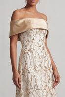 Laden Sie das Bild in den Galerie-Viewer, A-Linie rotes Midi-Mutter-der-Braut-Kleid mit Pailletten
