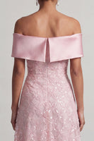 Laden Sie das Bild in den Galerie-Viewer, A-Linie rotes Midi-Mutter-der-Braut-Kleid mit Pailletten