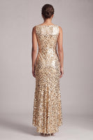 Laden Sie das Bild in den Galerie-Viewer, Glitzerndes grünes Meerjungfrauen-Umlauf-Midi-Kleid mit Pailletten