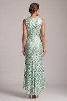Laden Sie das Bild in den Galerie-Viewer, Glitzerndes grünes Meerjungfrauen-Umlauf-Midi-Kleid mit Pailletten