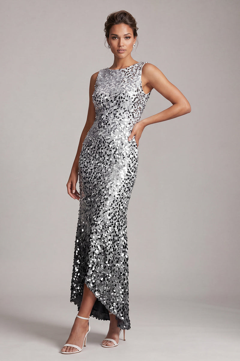 Laden Sie das Bild in den Galerie-Viewer, Glitzerndes grünes Meerjungfrauen-Umlauf-Midi-Kleid mit Pailletten