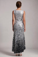 Laden Sie das Bild in den Galerie-Viewer, Glitzerndes grünes Meerjungfrauen-Umlauf-Midi-Kleid mit Pailletten