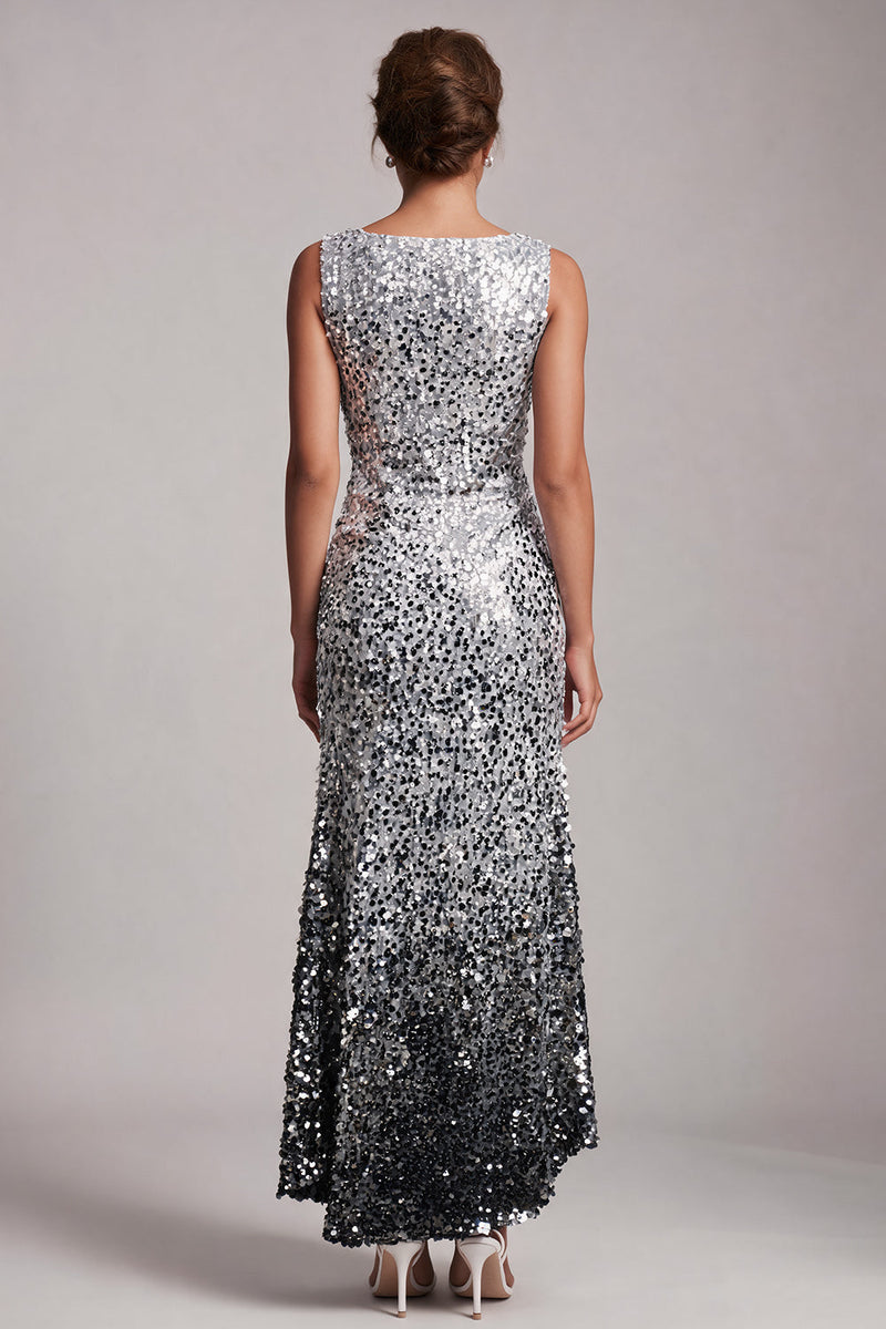 Laden Sie das Bild in den Galerie-Viewer, Glitzerndes grünes Meerjungfrauen-Umlauf-Midi-Kleid mit Pailletten