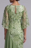Laden Sie das Bild in den Galerie-Viewer, Wassermelonen-Meerjungfrau-Asymmetrische Pailletten Mutter-der-Braut-Kleid mit Rüschen