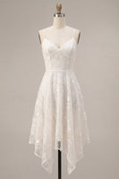 Laden Sie das Bild in den Galerie-Viewer, A-Line Ivory Spaghetti Träger Blumen Minikleid