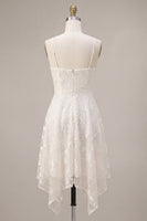 Laden Sie das Bild in den Galerie-Viewer, A-Line Ivory Spaghetti Träger Blumen Minikleid