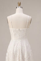 Laden Sie das Bild in den Galerie-Viewer, A-Line Ivory Spaghetti Träger Blumen Minikleid