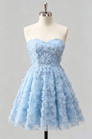 Laden Sie das Bild in den Galerie-Viewer, Dusty Rose Sweetheart A-Line Blumenperlen-Homecoming-Kleid mit Spitze hinten