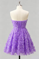 Laden Sie das Bild in den Galerie-Viewer, Dusty Rose Sweetheart A-Line Blumenperlen-Homecoming-Kleid mit Spitze hinten