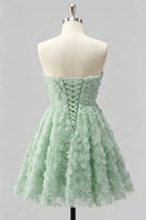 Laden Sie das Bild in den Galerie-Viewer, Dusty Rose Sweetheart A-Line Blumenperlen-Homecoming-Kleid mit Spitze hinten