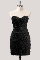 Laden Sie das Bild in den Galerie-Viewer, Bodycon trägerloses, floral, transparentes Korsett, Pailletten-Homecoming-Kleid mit Schnürung auf dem Rücken