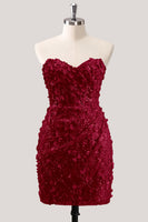 Laden Sie das Bild in den Galerie-Viewer, Bodycon trägerloses, floral, transparentes Korsett, Pailletten-Homecoming-Kleid mit Schnürung auf dem Rücken