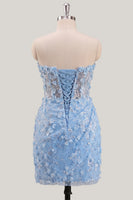 Laden Sie das Bild in den Galerie-Viewer, Bodycon trägerloses, floral, transparentes Korsett, Pailletten-Homecoming-Kleid mit Schnürung auf dem Rücken