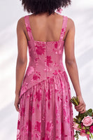 Laden Sie das Bild in den Galerie-Viewer, Blaues Quadrathals-Samtkorsett – Blumen-Zügel, lange Brautjungfernkleid mit Schlitz