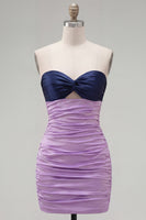 Laden Sie das Bild in den Galerie-Viewer, Rot Orange Sweetheart Falten-Keyhole-Bodycon Kurzes Homecoming-Kleid