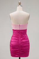 Laden Sie das Bild in den Galerie-Viewer, Rot Orange Sweetheart Falten-Keyhole-Bodycon Kurzes Homecoming-Kleid
