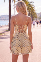 Laden Sie das Bild in den Galerie-Viewer, A-Linie Champagner-Pailletten mit gestuftem Rüschen Schlüsselloch-Schnürsenkel hinten Homecoming-Kleid