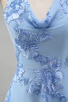 Laden Sie das Bild in den Galerie-Viewer, A-Linie Gelbes Neckholder Kurzes Abendkleid mit floraler Stickerei