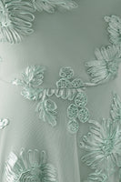 Laden Sie das Bild in den Galerie-Viewer, A-Linie Gelbes Neckholder Kurzes Abendkleid mit floraler Stickerei