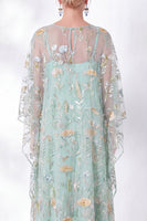 Laden Sie das Bild in den Galerie-Viewer, Marineblaue Scheide mit Blumen und rundhalsbesticktem Mutter-der-Braut-Kleid