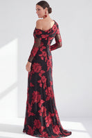 Laden Sie das Bild in den Galerie-Viewer, Einschulter Champagner Meerjungfrauen Floral Kleid mit Mutter der Braut und Schlitz