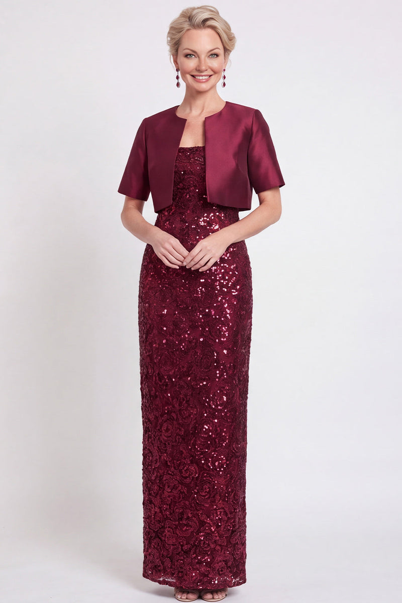 Laden Sie das Bild in den Galerie-Viewer, Glitzerndes Schwarzes Pailletten Bodycon Langes Mutter der Braut Kleid mit Schlitz