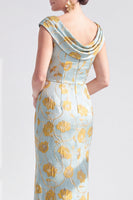 Laden Sie das Bild in den Galerie-Viewer, Meerjungfrauen Schwarzes Blumenkleid Langes Mutter der Braut mit Schlitz