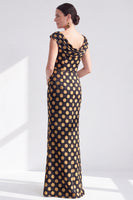 Laden Sie das Bild in den Galerie-Viewer, Meerjungfrauen Schwarzes Blumenkleid Langes Mutter der Braut mit Schlitz