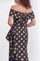 Laden Sie das Bild in den Galerie-Viewer, Off-the-shoulder Meerjungfrauen Schwarzes Blumen Rüschen Mütter der Braut Kleid mit Schlitz