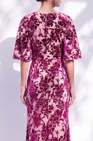 Laden Sie das Bild in den Galerie-Viewer, Salbeigrünes Blumen Meerjungfrauen Bateau-Hals Gerafftes Langes Mutter der Braut Kleid mit Schärpe