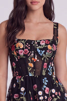 Laden Sie das Bild in den Galerie-Viewer, Elfenbein Blumen Korsett A-Linie Quadrathals Mini Standesamt Kleid