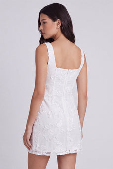 Bodycon Floral Quadrathals Kleines Weißes Kleid