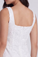 Laden Sie das Bild in den Galerie-Viewer, Bodycon Floral Quadrathals Kleines Weißes Kleid