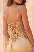 Laden Sie das Bild in den Galerie-Viewer, Dunkelgrünes Korsett, Bodycon Spaghettiträger, blumiges kurzes Homecoming-Kleid mit Schnürung hinten