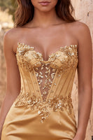 Laden Sie das Bild in den Galerie-Viewer, Marineblaues Sweetheart-Korsett Bodycon Blumenpailletten Satin Kurzes Homecoming-Kleid