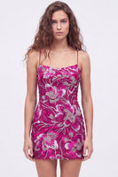 Laden Sie das Bild in den Galerie-Viewer, Blaues Bodycon Spaghetti-Träger Pailletten Perlen Kurzes Abendkleid mit Schnürsenkel