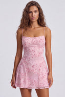 Laden Sie das Bild in den Galerie-Viewer, A-Linie Rotes Pailletten Schnürung hinten Spaghettiträger Kurzes 80er-Jahre Kurzes Abendkleid