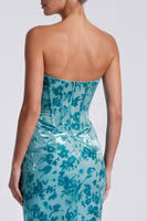 Laden Sie das Bild in den Galerie-Viewer, Rosa Sweetheart Samt Korsett Meerjungfrauen Langes Festkleid