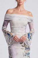Laden Sie das Bild in den Galerie-Viewer, Elfenbein Meerjungfrauen Langes Abendkleid mit langen Ärmeln