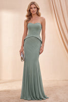Laden Sie das Bild in den Galerie-Viewer, Sweetheart Eukalyptus Meerjungfrau Maxi-Kleid mit Perlen