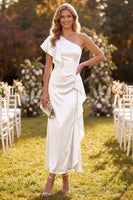 Laden Sie das Bild in den Galerie-Viewer, Staubiges Salbei Meerjungfrauen Satin Maxikleid mit Perlen