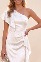 Laden Sie das Bild in den Galerie-Viewer, Staubiges Salbei Meerjungfrauen Satin Maxikleid mit Perlen