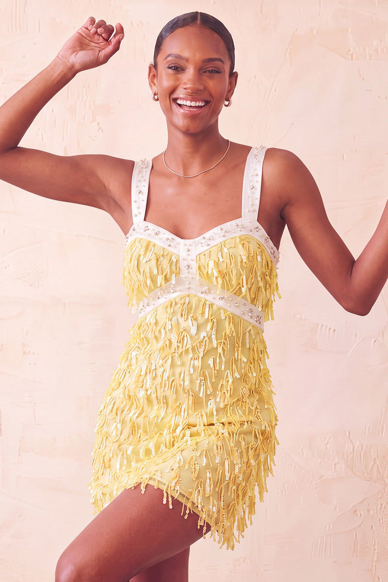 Laden Sie das Bild in den Galerie-Viewer, Braunes Bodycon Pailletten Fransen Kurzes Abendkleid mit Strass