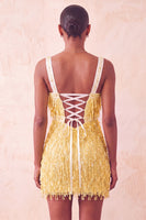 Laden Sie das Bild in den Galerie-Viewer, Braunes Bodycon Pailletten Fransen Kurzes Abendkleid mit Strass