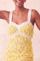 Laden Sie das Bild in den Galerie-Viewer, Braunes Bodycon Pailletten Fransen Kurzes Abendkleid mit Strass