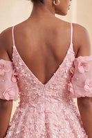 Laden Sie das Bild in den Galerie-Viewer, Olive A-Linie Pailletten Kurzes Abendkleid mit Schnürung
