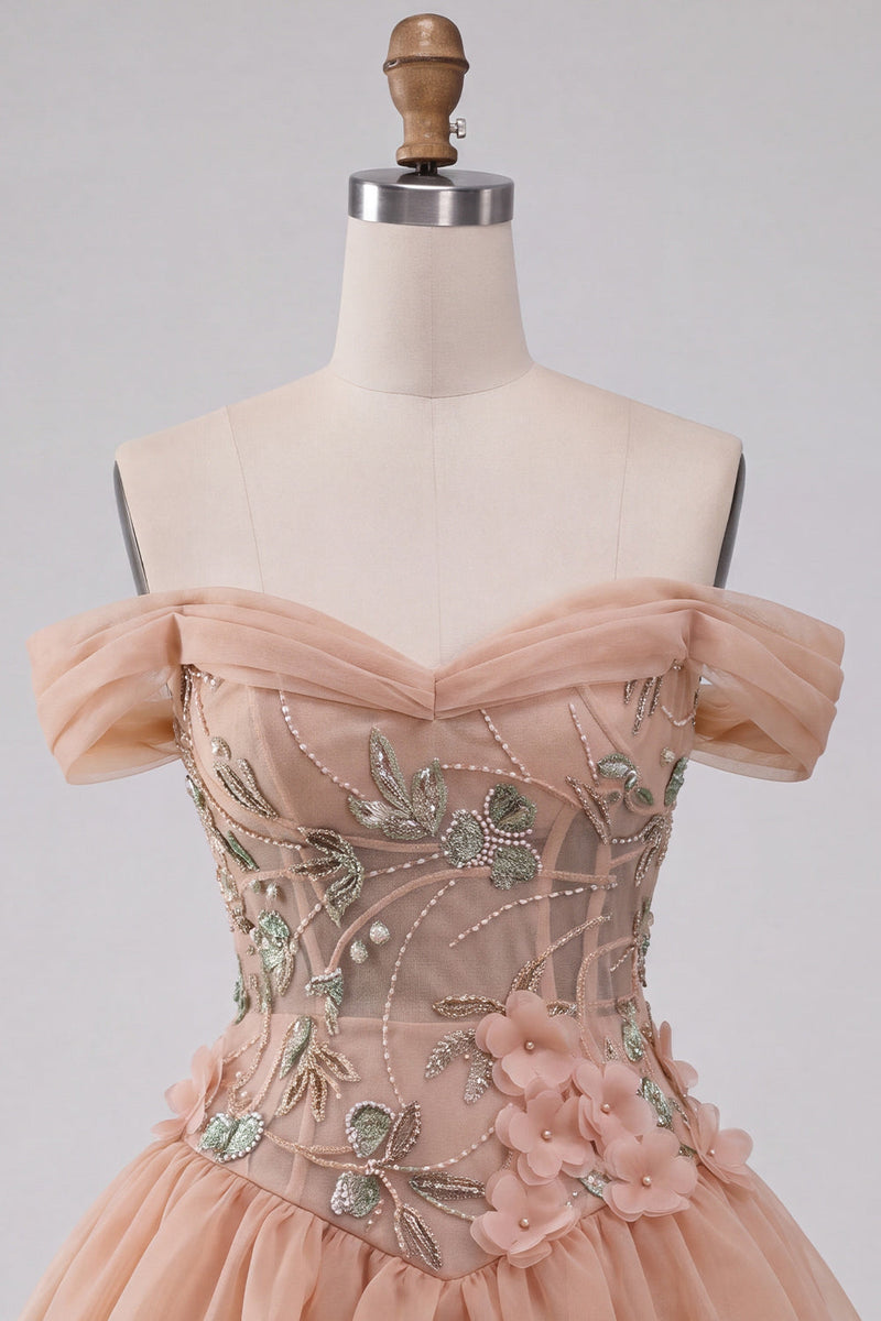 Laden Sie das Bild in den Galerie-Viewer, A-Linie Rosa Korsett Kurzes Abendkleid mit Schnürung hinten