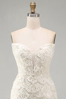 Laden Sie das Bild in den Galerie-Viewer, Ivory Sweetheart Bodycon Kurzes Abendkleid mit Pailletten