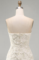 Laden Sie das Bild in den Galerie-Viewer, Ivory Sweetheart Bodycon Kurzes Abendkleid mit Pailletten