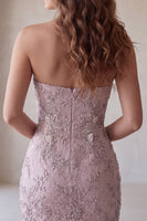 Laden Sie das Bild in den Galerie-Viewer, Trägerloses Bodycon-Perlmutt, gefaltetes kurzes Homecoming-Kleid mit Perlen